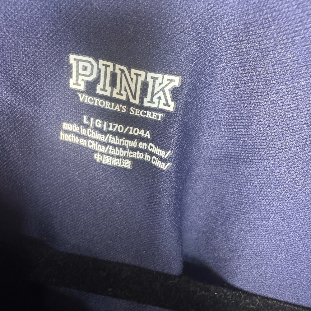 PINK Victoria's Secret Navy Long Sleeve Crop Top - Picture 2 of 4